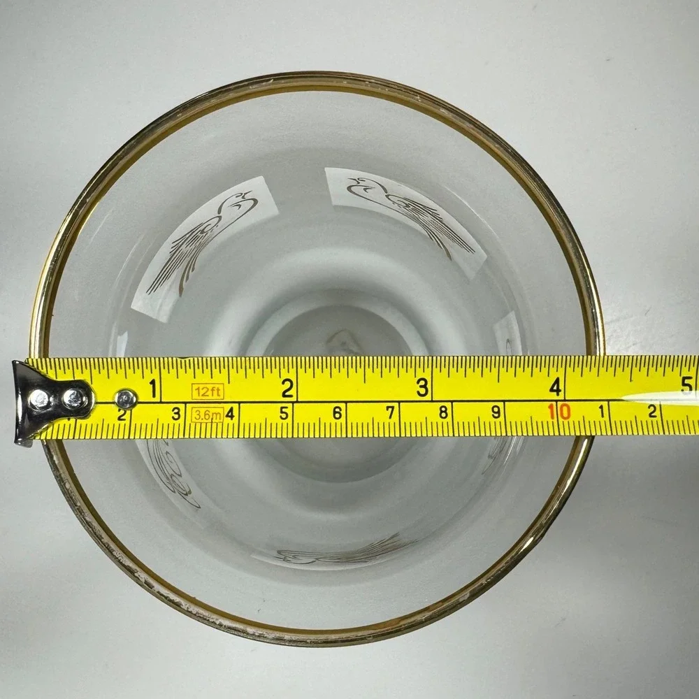 Lenox Frosted Glass Candle Holder Gold Club Handpainted‎ 24K Gold Doves Italy 6